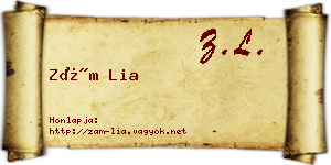 Zám Lia névjegykártya